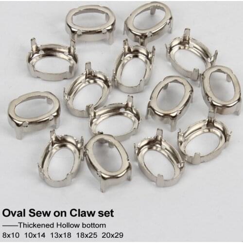 5 size Oval With Hollow back "K"Silver Metal Empty Claw Sew on Rhinestones Claw setting with For DIY Fancy stones HOt ,NEW