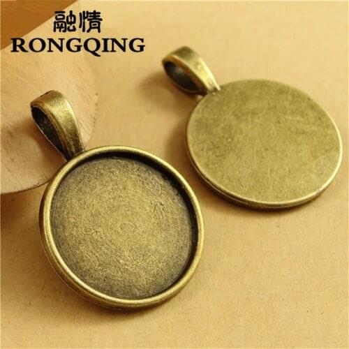RONGQING 30mm 40pcs/lot Circular Retro Tray DIY Accessories Wholesale Craft