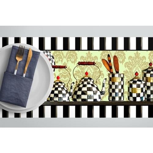 Mackenzie Tea Time Striper Handmade Home Decoration Tablecloth / Table Runner - Dirt-Repellent Fabric 40CM x 140CM