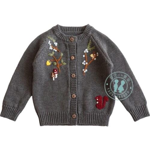 Baby Girls Sweaters Fashion Autumn High Quality Embroidered Knit Cardigan for Girl Toddler Kids Jackets Sweaters New Arrival