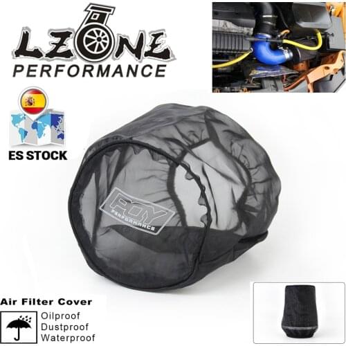 Car Air Filter Universal Protective Cover Waterproof Oilproof Dustproof for Cylindrical High Flow Air Intake Filters Black
