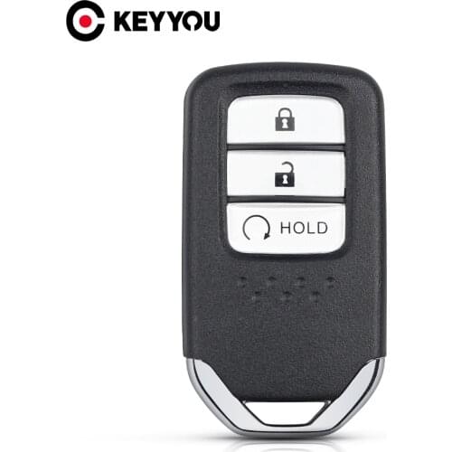 KEYYOU For Honda City Jazz XRV Venzel HRV 2+1 Button With HON66 Uncut Blade Remote Car Key Fob Case Shell Replacement