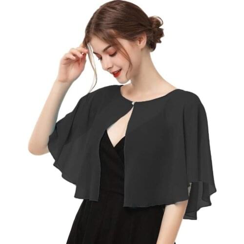 Women Wedding Shawl And Wraps for Evening Dress Chiffon Shrug Cape Cover Up