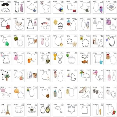 10 Pcs Stainless Steel Owl Cookie Cutter Egg Cutter Tools Pancake Mould Biscuit Press Stamp Mold Cake Decorating Baking Fondant