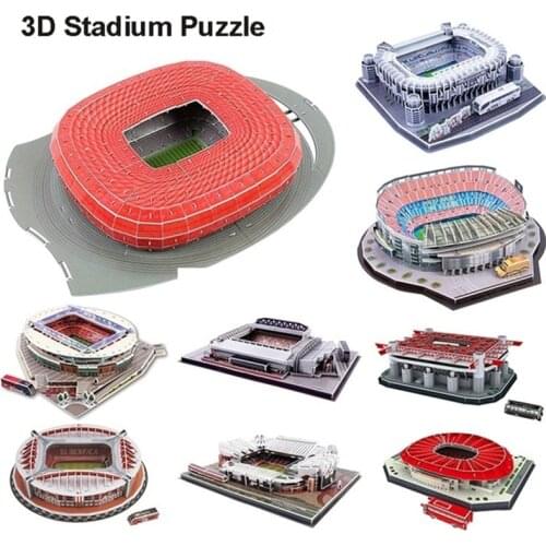 3D Puzzle World Famous Football Stadium European Soccer Playground Assembled Building Model Jigsaw Educational Toys For Children