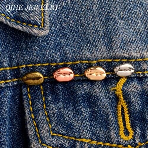QIHE JEWELRY 4pcs/set Coffee bean Espresso Coffee pin Coffee maker Badges Brooches Lapel pins Women men jewelry Barist gifts