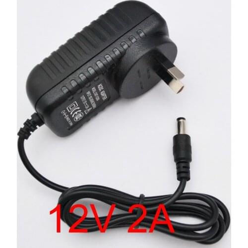 50PCS High quality DC12V 2A IC program AC 100V-240V Converter Switching power adapter 2000mA Supply AU Plug DC 5.5mm x 2.1-2.5mm