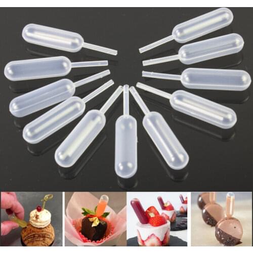 50pcs/Set Pipettes Dropper Straw-Injector Dessert Cupcake Transfer Baking Tools Ice-Cream Milkshake Chocolate Disposable Droppe