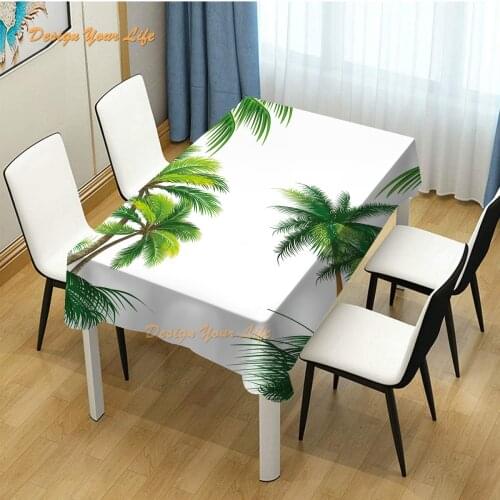 Abstract Exotic Palm Green Tropical Plants Home Decor Party Dining Room Kitchen Table Cloth