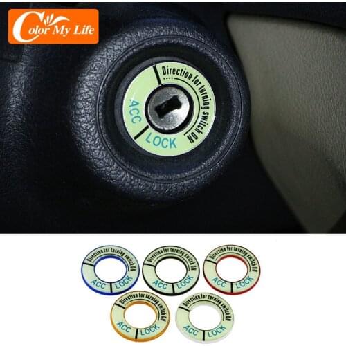 Aluminum Alloy Interior Car Igition Key Ring Decoration Cover Trim for Peugeot 208 2015 - 2019 Key Holder Case Protector Sticker