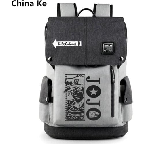 Anime JOJO Bizarre Adventrue SAO USB Port Backpack Bag Zipper Messenger School Students Book Large Capacity Travel Bag