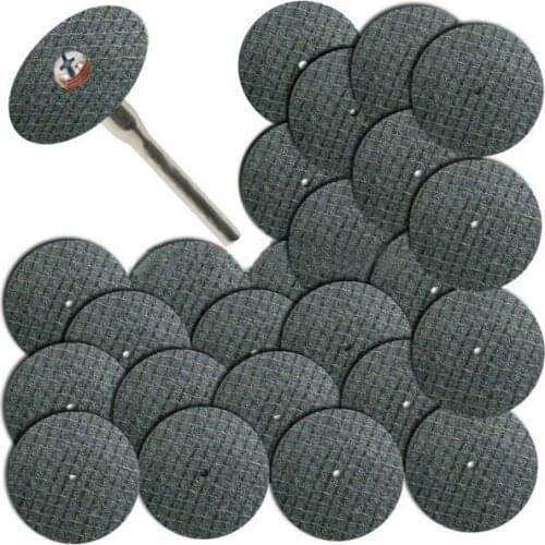 Fiberglass Reinforced Cut Off Wheel Disc w/ 2 Mandrel 1/8" Fit Dremel Tool 25pcs