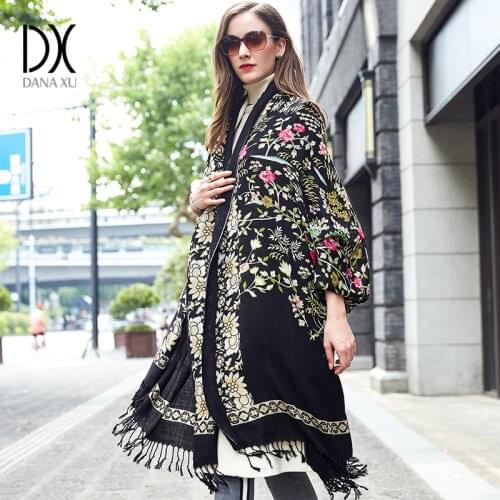 DANA XU Bufanda Mujer Wool Poncho Head Scarves Women Elegant Lady Carf And Warm Shawl Stoles Bandana Scarf Hijab Luxury Brand