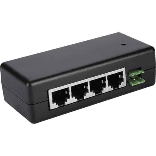 DC12V-48V 4 Port PoE Power Adapter PoE Ethernet Power Supply Injector DC12V-48V for IP Camera