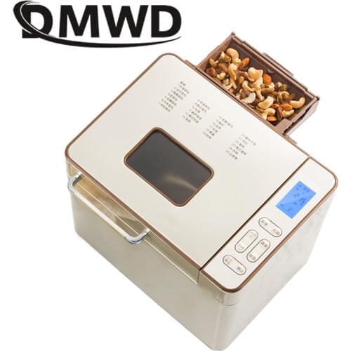 DMWD Automatic Electric Bread Maker Intelligent Fruit Bread Cake Baking Machine Toast Breadmaker Yogurt Fermenter Dough Mixer EU