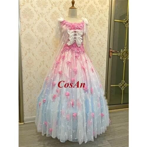 Become A Princess Someday Siya Cosplay Costume The High Quality Powder Blue Gradient Formal Dress Role Play Clothing Custom-Make