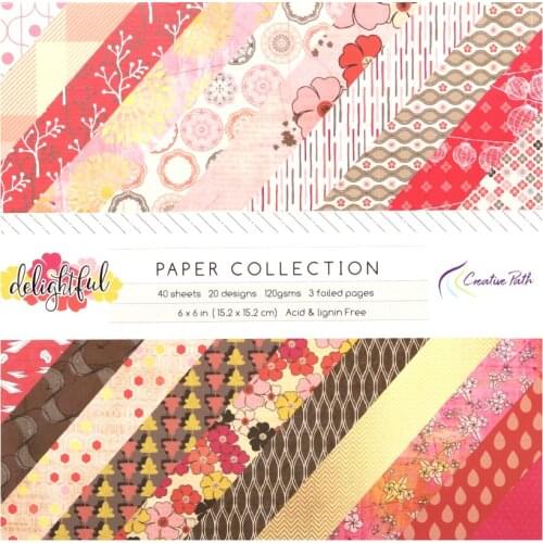 Creative Path 6"x6 Inch Scrapbooking Pattern Craft Designer Decorative Papers One Side Designs Background Origami Pack Acid Free