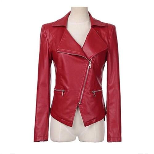 Motorcycle Leather Jacket Women Clothes New 2021 PU Leather Coat Women Clothing Short Slim Spring And Autumn Womens Coats Black