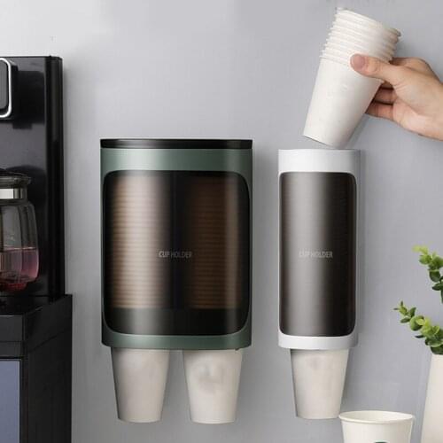 Wall-mounted Disposable Cup Holder Automatic Cup Remover Household Water Dispenser Storage Shelf for Water Cups