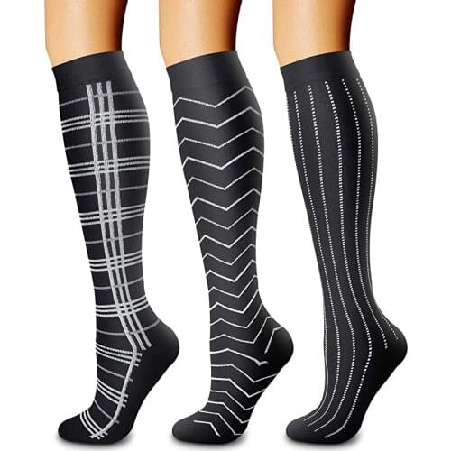 58 Styles Compression Socks Unisex Black Dot Striped Shaped Animals Golfs Tube Outdoor Running Cycling Long Pressure Stockings