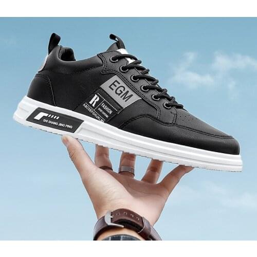 2021 Spring New Casual Shoes Mens Sneakers Trend Breathable White Shoes Mens Sports Shoes Low-Top Leather Sneakers