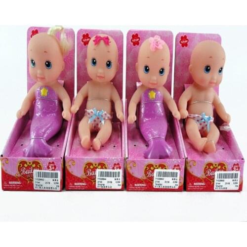Wholesale 6inch Vinyl Reborn Baby Doll Toys Mermaid Princess Gift Girl Play House Cute Newbabies 031605