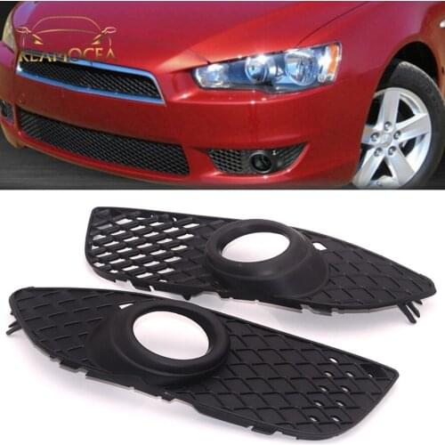 Reamocea 2x 8321A263/8321A264 Left + Right Side Car Front Fog Light Grille Cover Replacement for Mitsubishi Lancer 2008-2014