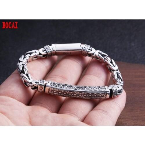 Really s925 sterling silver peace pattern mens bracelet thick style simple jewelry r bracelet
