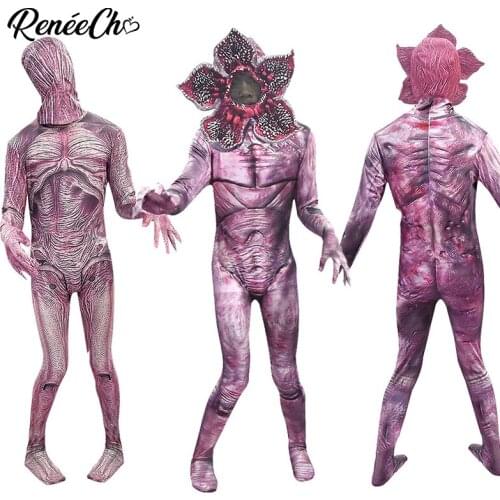 Reneecho Kids Halloween Costume Boys Stranger Things Demogorgon Costume TV Monster Costume Zombie Cosplay For Carnival Party