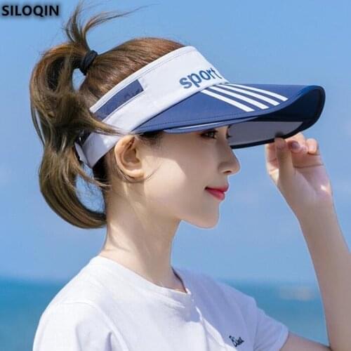 SILOQIN Trend Female Cycling Sun Protection Anti-UVShading Empty Top Big Brim Summer Fashion New Hat Adjustable Size Sombrero