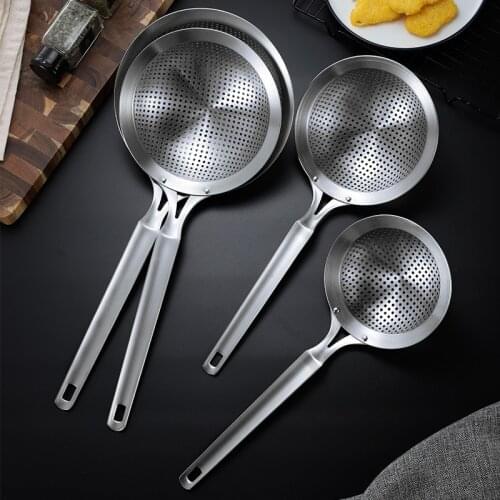 14/16/18/20CM SUS 304 Skimmer Strainer Colander Mesh Fryer Oil Frying Scoop Noodles Dumpling Sieve Kitchen Tools Kitchenware