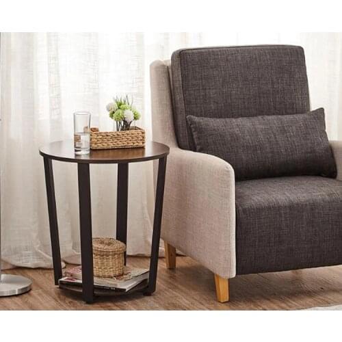 Modern tempered glass side end table office coffee table living room furniture sofa table with storage shelf