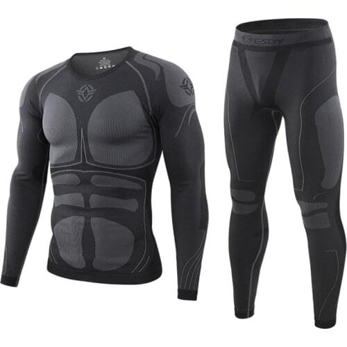 Winter Top Quality Thermo Cycling Clothing Mens Thermal Underwear Sets Compression Training Underwear Male Clothin