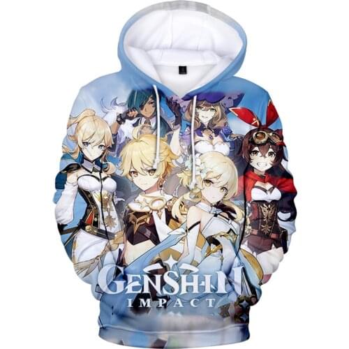 Genshin Impact Print Men/Women Hooded sweatshirt warm and comfatable Casual Fashion streetwear Hoodies max Size 4XL