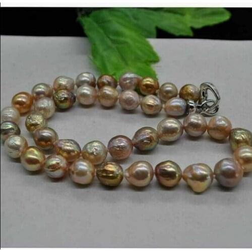 Gorgeous 10-12mm south sea multicolor pearl necklace 18" 36"