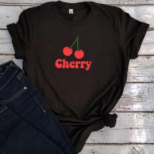 Vintage Shirt Women Watermelon Vintage Cherries Fruit Shirts 2021 New Fashion SunFlower Tees Kawaii FINE LINE Print New Tee