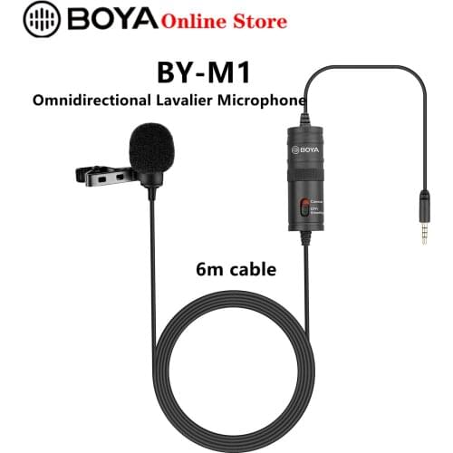 BOYA BY-M1 Omnidirectional Condenser Lavalier Microphone Broadcast for Canon DSLR Camcorder iPhone Video Vlog Camera MIC