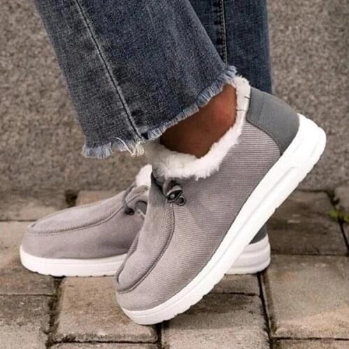 Women Low Round Head Cotton Padded Warm Shoes Autumn And Winter Keep Warm Snow Sneakers Shoes