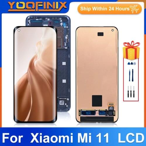 6.81"Original For Xiaomi Mi 11 LCD M2011K2C M2011K2G Display Screen Digitizer Assembly Replacement Parts For Xiaomi 11 Display