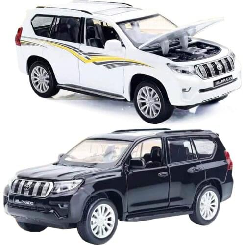 1:32 Scale For TOYOTA LAND CRUISER PRADO Diecast Alloy Metal SUV Off-Road Licensed Collection Car Model Sound&Light Toys Vehicle