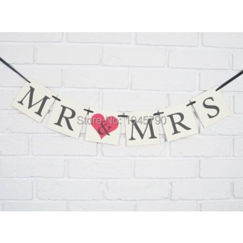 1 X MR&MRS Banner Wedding Sign Photo Props Wedding Party Decoration Supply