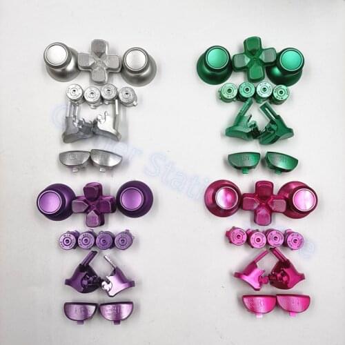 1set 4.0 version Customs Metal Bullet Button thumbstick cap L1R1 L2R2 Dpad Aluminum Button for PS4 Controller Dualshock 4 JDM040