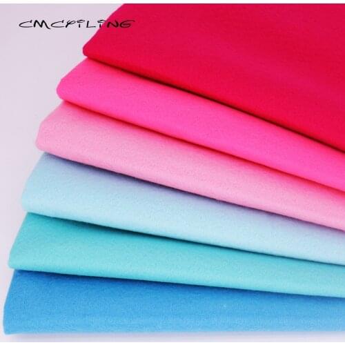 CMCYILING 6 Pcs/Lot 45cmx55cm Patchwork Soft Felt Fabric For Needlework DIY Sewing Dolls Crafts Polyester Cloth