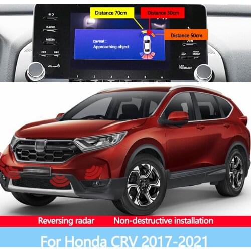 Car Parking Sensor Reverse Backup Radar 8 Probes Beep Show Distance on Display Sensor Video System For Honda CRV 2017-2021