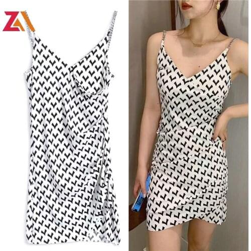 ZALady Designer Sexy Party Night Club Mini Dresses For Women Chic Korean V-neck Backless Spaghetti Strap Bodycon Dress Femme