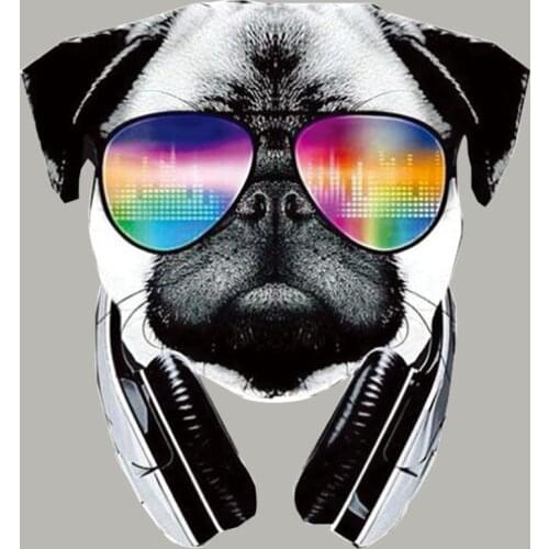 Cool Dog Badges A-Level Washable Thermal Transfer Stripe Garment Diy 3D Stickers Patch Cartoon Dog With Glasses Sticker