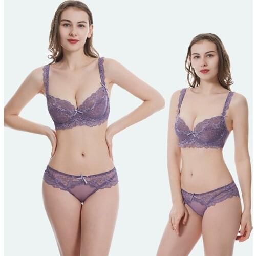 DaiNaFang Sexy Bra Sets Ultra-Thin Transparent High Quality Push Up Underwear Suit For Young Womens Plus Size Lingerie