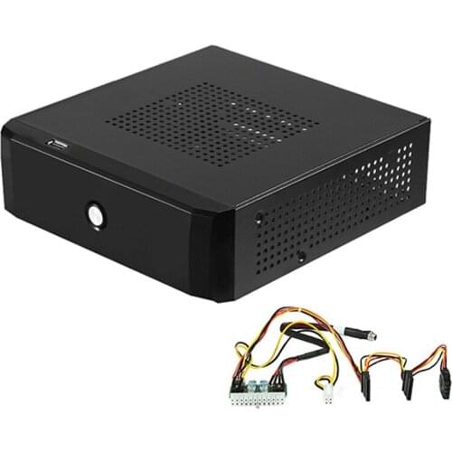 M01 Mini ITX Case with 150W 12V Power Supply Board HTPC Chassis USB2.0 ITX Enclosure Industrial Control Chassis