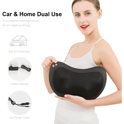 Multi-Functional Massage Pillow Neck Shoulder Massager Car Home Dual Electric Kneading Massage Pillow for Neck Shoulders Calf