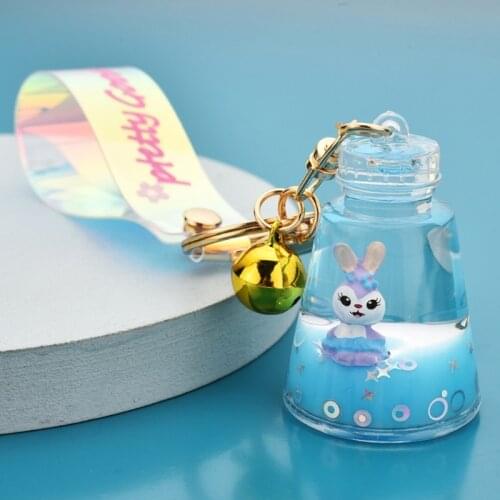 Cartoon Keychain Lovely Quicksand Pendant Women Purse Charms For Handbags Decor Accessories Anime Cartoon Keychain Rings